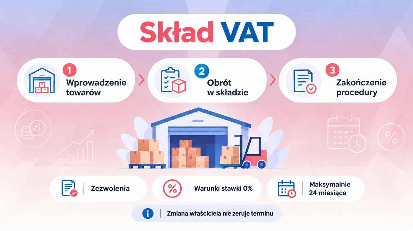 Skład VAT: zezwolenia, warunkowa stawka zero procent i limit 24 miesięcy