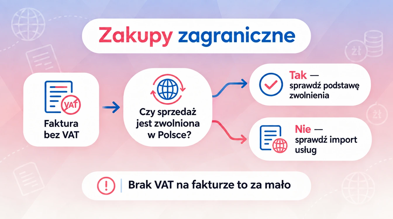 Zakup zagraniczny: sprawdzenie podstawy zwolnienia z VAT w Polsce